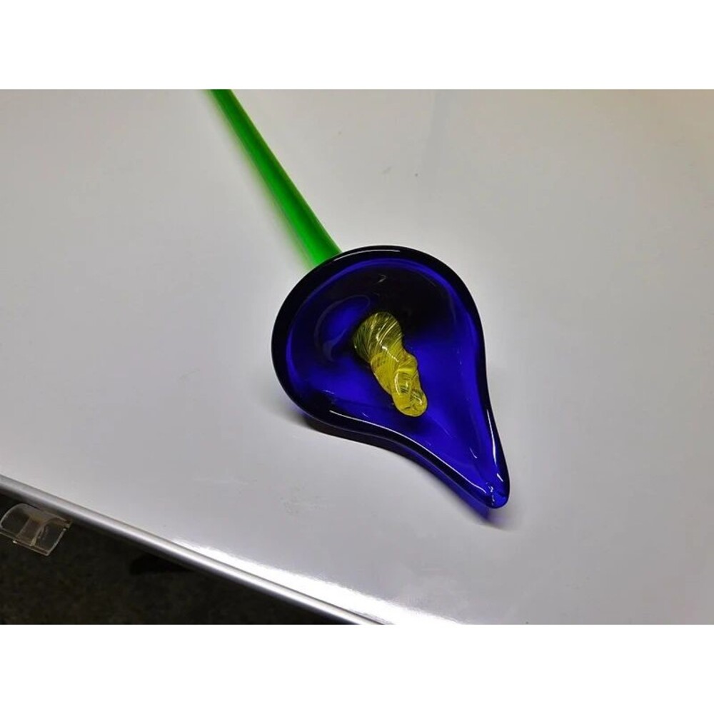 Vintage Hand Blown Art Glass Long Stem Calla Lily Flower